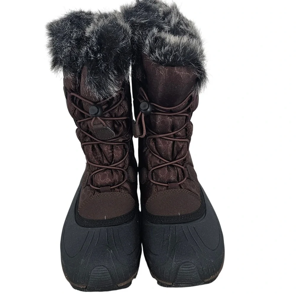 Kamik Momentum Womens Snow Boots Dark Brown Waterproof Insulated Faux Fur Size 6